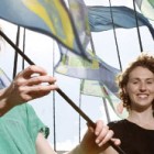 Eisteddfod site decorated with Denbighshire children’s flags